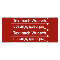 Rohrleitungskennzeichen Dampf - Text nach Wunsch für Rohrleitungen ab Ø 10 mm (3/8 Zoll), Folie selbstklebend 90 mm x 33 m auf Rolle