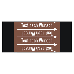 Rohrleitungskennzeichen Nicht Brennbare Flüssigkeiten - Text nach Wunsch für Rohrleitungen ab Ø 10 mm (3/8 Zoll), Folie selbstklebend 90 mm x 33 m auf Rolle