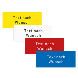 Bezeichnungsschilder zweizeilig graviert aus Kunststoff