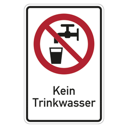 Verbotsschild Kombischild Kein Trinkwasser Folie 100 x 150 mm Einzeletikett