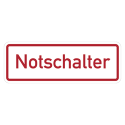 Hinweisschild "Notschalter" Folie selbstklebend 105 x 37 mm