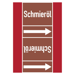 Rohrleitungskennzeichen Schmieröl für Rohrleitungen ab Ø 50 mm (2 Zoll), Folie selbstklebend 105 mm x 33 m auf Rolle