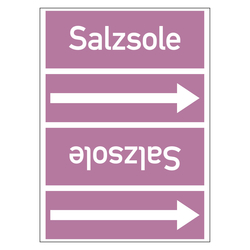 Rohrleitungskennzeichen Salzsole für Rohrleitungen ab Ø 50 mm (2 Zoll), Folie selbstklebend 90 mm x 33 m auf Rolle