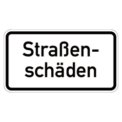 Verkehrszusatzzeichen "Straßenschäden" VZ 1007-34, Aluminium 2 mm, reflektierend RA1