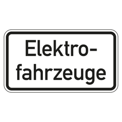 Verkehrszusatzzeichen "Elektrofahrzeuge" VZ 1050-33, Aluminium 2 mm, reflektierend RA1, 420 x 231 mm