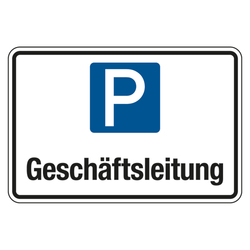 Parkplatzschild "Geschäftsleitung" Aluminium Verbund 2 mm, 300 x 200 mm