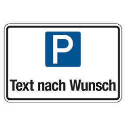 Parkplatzschild "Text nach Wunsch" Aluminium Verbund 2 mm, 300 x 200 mm