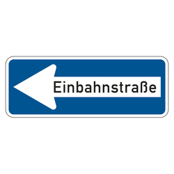 Verkehrsschild "Einbahnstraße linksweisend" VZ 220-10, Aluminium 2 mm, reflektierend RA1, 800 x 300 mm