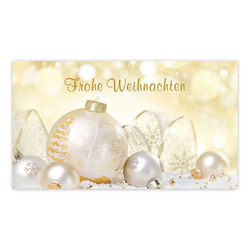 Weihnachtsaufkleber eckig "Frohe Weihnachten Kugeln" Folie 74 x 42 mm 100 Stück/Rolle