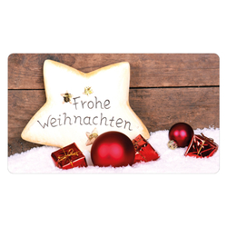 Weihnachtsaufkleber eckig "Frohe Weihnachten" Stern 74 x 42 mm 100 Stück auf Rolle