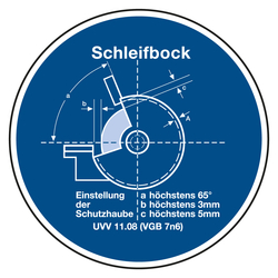 Gebotszeichen "Schleifbock" praxisbewährt