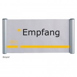 Türschild "Logo Sign" mit Aluminiumleisten zum Aufklappen