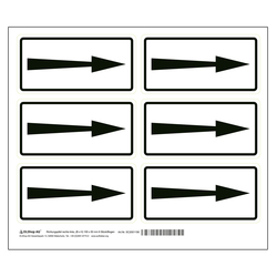 Richtungspfeil rechts links Aufkleber Größe (B x H) 100 x 50 mm 6 Stück/Bogen