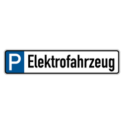 Parkplatzreservierungsschild "Elektrofahrzeug" Aluminium 520 x 110 mm