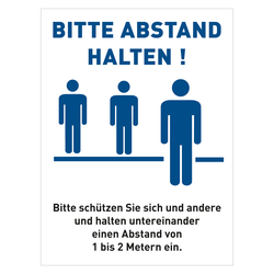 Hinweisschild "Bitte Abstand halten!"