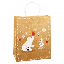 TSI 12er Pack Geschenktüte groß Kraftpapier ca. 26 x 12 x 32 cm Weihnachten S3 Geschenktaschen Geschenkverpackung für Advent, Nikolaus