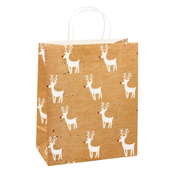 TSI 12er Pack Geschenktüte groß Kraftpapier ca. 26 x 12 x 32 cm Weihnachten S3 Geschenktaschen Geschenkverpackung für Advent, Nikolaus