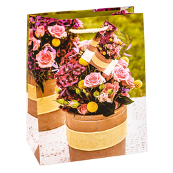 TSI 12er Pack Geschenktüten mittel 18 x 10 x 23 cm ROSEN Geschenktaschen aus Papier Geschenkverpackung für viele Anlässe