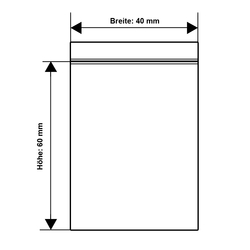 Unicorn 100 Stück Druckverschlussbeutel im Pack Größe (B x H) 40 x 60 mm