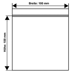 Unicorn 100 Stück Druckverschlussbeutel im Pack Größe (B x H) ca. 100 x 100 mm