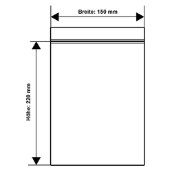 Unicorn 100 Stück Druckverschlussbeutel im Pack Größe (B x H) 150 x 220 mm