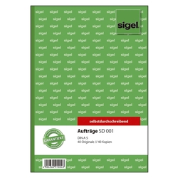 SIGEL Aufträge - A5, 1. und 2. Blatt bedruckt, SD, MP, 2 x 40 Blatt