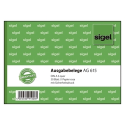 SIGEL Ausgabebelege - A6 quer, Papier rosa, mit Sicherheitsdruck, 50 Blatt