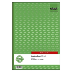 SIGEL Bautagebuch - A4, 1., 2. und 3. Blatt bedruckt, SD, MP, 3 x 40 Blatt