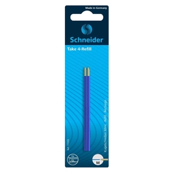 SCHNEIDER Kugelschreibermine Take 4 Refill - M, blau (dokumentenecht), 2 Stück