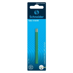 SCHNEIDER Kugelschreibermine Take 4 Refill - M, grün (dokumentenecht), 2 Stück