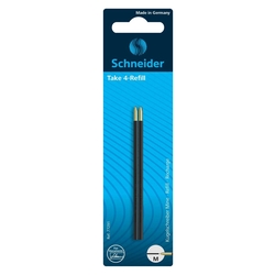 SCHNEIDER Kugelschreibermine Take 4 Refill - M, schwarz (dokumentenecht), 2 Stück