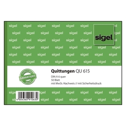 SIGEL Quittungen mit Sicherheitsdruck - A6 quer, MP, 50 Blatt