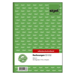 SIGEL Rechnungen - A5, 1., 2. und 3. Blatt bedruckt, SD, MP, 3 x 40 Blatt