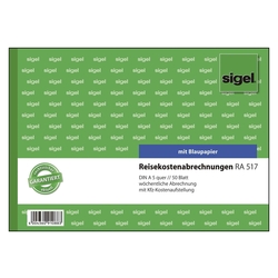 SIGEL Reisekostenabrechnungen wöchentlich - A5 quer, BL, MP, 50 Blatt