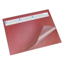 Läufer Schreibunterlage DURELLA DS - mit Vollsichtauflage, Kalender, 65 x 52 cm, rot