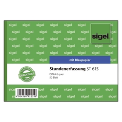 SIGEL Stundenerfassung -  A6 quer, MP, BL, 50 Blatt