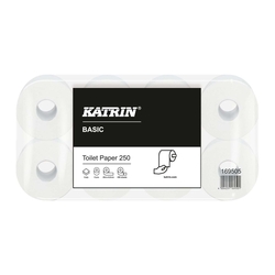 KATRIN® Toilettenpapier Basic Toilet - 2-lagig, naturweiß, 8 Rollen à 250 Blatt