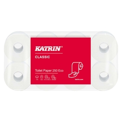 KATRIN® Toilettenpapier Classic Eco - 3-lagig, weiß, 8 Rollen à 250 Blatt