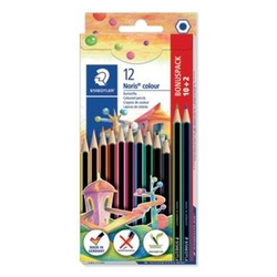 Staedtler® 185 C12P Farbstifte Noris® colour Promotion Set - 3 mm, Kartonetui 10+2 Farben sortiert