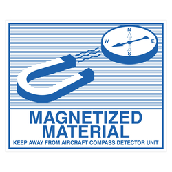 Gefahrzettel, Verpackungskennzeichen Magnetized Material (Magnetisches Material), in verschiedenen Größen und Materialien