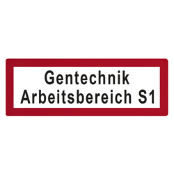 Feuerwehrzeichen Gentechnik Arbeitsbereich S1 DIN 4066