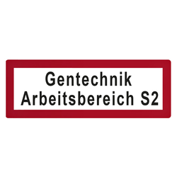 Feuerwehrzeichen Gentechnik Arbeitsbereich S2 DIN 4066