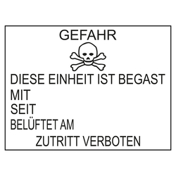 Gefahrzettel, Warnkennzeichen für Begasung, (Deutsch), Folie, 400 x 300 mm, Einzeletikett