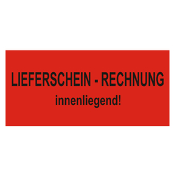 Paketaufkleber Lieferschein Rechnung innenliegend, Rot, 136 x 63 mm