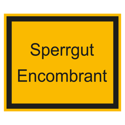 Paketaufkleber Sperrgut Encombrant, Gelb, Haftpapier, 90 x 75 mm, 100 Stück/Rolle