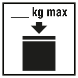 Verpackungskennzeichen Höchstzulässige Stapellast, Weiß mit Rand, in verschiedenen Größen