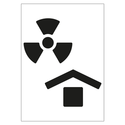 Verpackungskennzeichen Vor Radioaktiver Strahlung schützen, Weiß, Folie, 105 x 148 mm, 100 Stück/Rolle