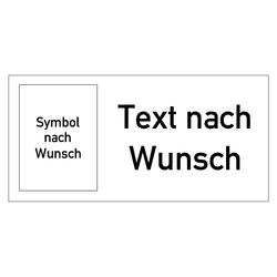 Paketaufkleber mit Text und Symbol nach Wunsch, Weiß, Haftpapier, 136 x 63 mm, 500 Stück/Rolle