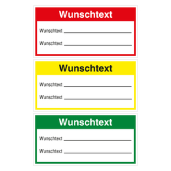 Qualitätsaufkleber mit Text nach Wunsch, 60 x 30 mm, Rechteckig, in verschiedenen Farben