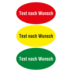 Qualitätsaufkleber mit Text nach Wunsch, 90 x 50 mm, Oval, in verschiedenen Farben